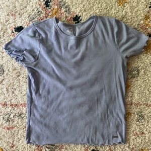 Hollister short sleeve ruffle must have shirt blue
